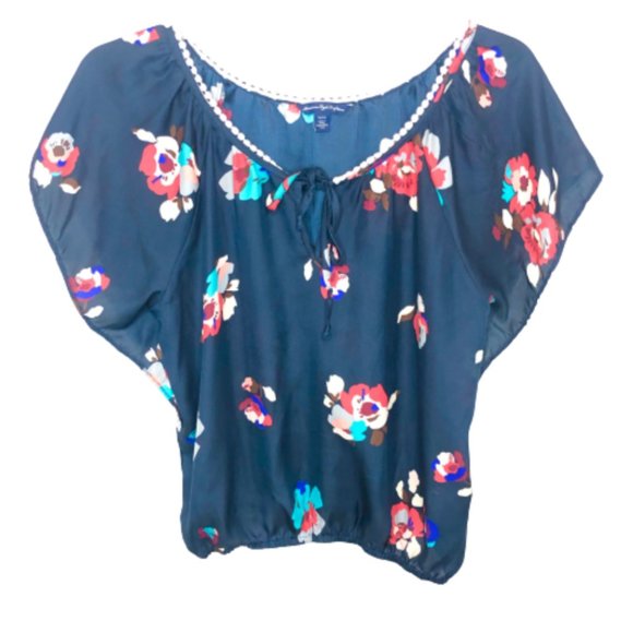 American Eagle Outfitters Tops - 5/$35 American Eagle Navy Peasant Top - XS